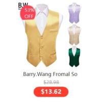 Chaleco de seda para hombre, Jacquard, verde, azul, rojo, dorado, rosa, corbata, pañuelo, conjunto de gemelos, chaqueta sin mangas de negocios para boda - details 16