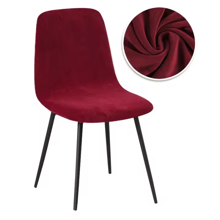 Funda de silla de tela de terciopelo, 23 colores, respaldo corto, tamaño pequeño, funda de asiento para silla de Bar, para comedor, hogar, 1/2/4/6 Uds. - 1