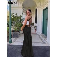 Vestido Largo de Seda para Mujer Elegante, Sin Mangas, Espalda Descubierta, Hombros Descubiertos - details 26