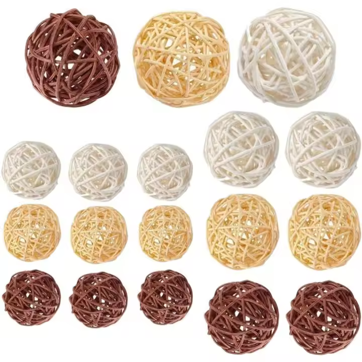 Bolas decorativas de ratán Bolas de mimbre para bodas, mesas de fiestas, aromaterapia - 1