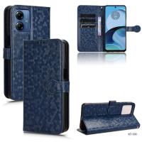 Funda de Cuero Corrugado Sencillo para Motorola Moto G14 G 4G Carcasa de Teléfono Móvil Sólida de Color Sólido - details 6