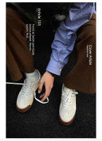 Zapatos blancos de cuero de alta gama de cuero de vaca que aumenta la tendencia de la plataforma zapatos de los hombres - details 17