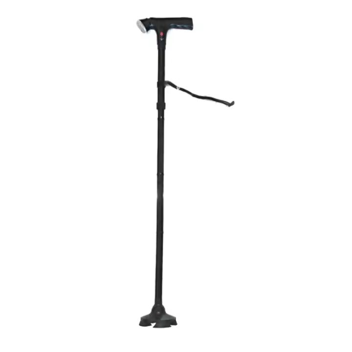 Bastón Plegable Telescópico Con LED Y Alarma Para Ancianos Bastón De Caminar Trusty Sticks Para Padres Y Madres Material De Aluminio Con Punta De Goma - 1