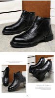 Botas de herramientas de cuero británico de lana con cremallera lateral Botas Chelsea - details 16