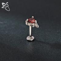 ZS 1 pieza 16G Piercing de labio Labret de acero inoxidable para mujeres y niñas, colorido, con forma de luna y mariposa, para cartílago, tragus y hélice, 8MM - details 7