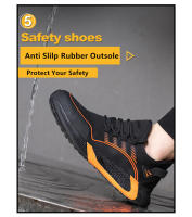 Zapatillas de trabajo transpirables con punta de hierro para hombre, zapatos de seguridad antideslizantes, antigolpes, ligeros, Verano - details 18