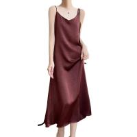 Nuevo vestido de tirantes de seda de morera antiarrugas para mujer, novedad de verano 2025, falda larga holgada. - details 0