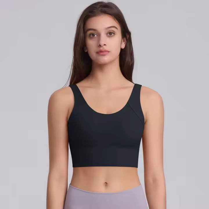 Top Corto de Yoga Fiess Sujetador Deportivo de Alta Impacto sin Costuras Gimnasio Cómodo - 1