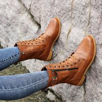 Botas martin para mujer, zapatos con cordones, botas cortas para exteriores, Otoño e Invierno - details 4