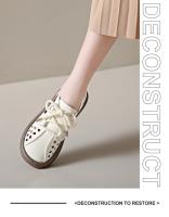 Zapatos ahuecados de talla grande, sandalias de suela plana versátiles, cómodos, suaves e informales, transpirables, para verano, 2024 - details 9
