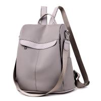 Mochila informal impermeable antirrobo para mujer, bolso de hombro escolar ligero con bola de pelo para adolescentes y niñas - details 2