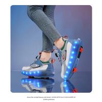 Zapatos De Patinaje Para Niños Y Niñas Con Rodillos Lanterneros Transpirables Tallas Ajustables Para Interior Y Exterior - details 20