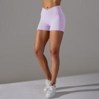 Nessaj-pantalones cortos de yoga para mujer, shorts de cintura cruzada, sensación desnuda, para gimnasio, fitness, a prueba de sentadillas, con paquete - details 12