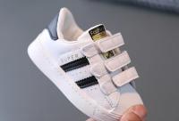 Zapatillas de deporte para niños y niñas, zapatos informales antideslizantes de diseño de moda, transpirables con gancho, color blanco, para exteriores - details 7