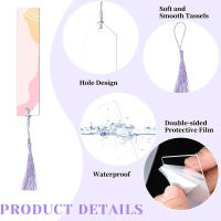 Marcapáginas de acrílico en blanco, productos con borlas, etiqueta transparente rectangular, bricolaje, etiqueta, manualidades, adorno, proyectos, herramienta de fabricación de decoración - details 2