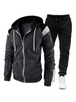 Conjunto de dos piezas para hombre, chándales informales, trajes deportivos para exteriores, sudaderas con capucha y pantalones para correr, Otoño e Invierno - details 6