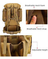 Mochila de gran capacidad para acampar, bolso de hombro de viaje para senderismo al aire libre, impermeable, escalada, montañismo, 100l - details 3