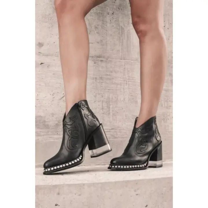 Zapatos de tacón alto de otoño invierno para mujer, botines casuales para mujer - 1