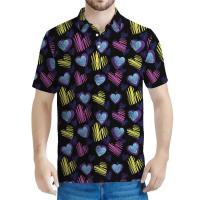 Polo con graffiti 3D para hombre, camiseta informal con solapa de manga corta con estampado de figura retro, camiseta Y2K - details 5