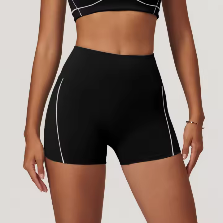 Pantalones cortos de Yoga ajustados, cintura alta y cadera levantada, usados externamente, pantalones cortos para correr y Fitness para mujeres - 1