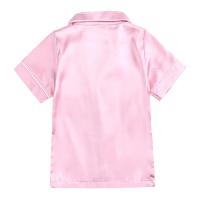 Pijamas para niños y niñas, Top de satén de seda, pantalón de manga larga, pijamas lisos con botones para bebés, conjunto de satén, camisón, ropa de dormir para niños - details 8
