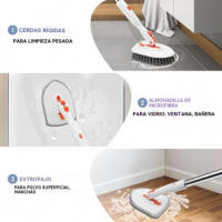 Cepillo de Limpieza 3-en-1 Cepillo de Piso Ajustable de 52 Pulgadas con Mango de Aluminio - details 3