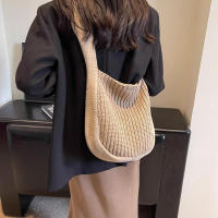 Bolsos de hombro Vintage para mujer, bolsos tejidos de gran capacidad, bolso escolar informal para mujer y niña, para compras de viernes - details 5
