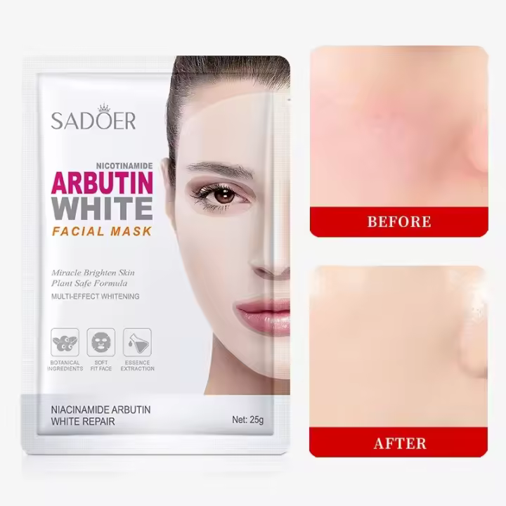 Mascarilla Facial Blanca Arbutin Nicotinamida Hidratante, Iluminador, Reparador de Piel Seca y Erosión Herramienta de Cuidado de la Piel de Belleza - 1