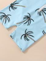 Bañador encantador con estampado de árbol de coco para niña, traje de baño con protección solar, cómodo para la playa y la piscina - details 13