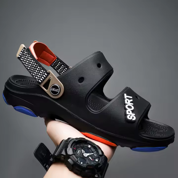 Zapatillas de hombre de talla grande de verano, con sensación de caca. Dos pares de sandalias deportivas. Zapatillas geniales para la moda outdoor. Playa - 1