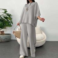 Conjunto de Dos Piezas de Algodón Vintage Pantalones de Pierna Ancha Casuales para Mujeres - details 5