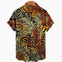 Camisas de Verano de Manga Corta Estilo Surfista, Talla Grande, Tatuaje de Animal, Moda Hawaiiana, Playa, 2024 - details 3