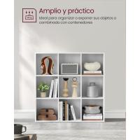 Estantería Almacenaje, de 6 Compartimientos, para Sala de Estar, Estudio, Oficina, 30 x 65,5 x 97,5 cm, Blanco LBC203D - details 12