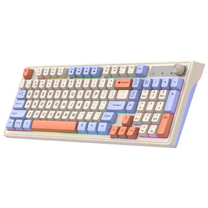 El nuevo K98 teclado bluetooth inalámbrico recargable sensación mecánica hombres y mujeres ordenador tableta oficina juego luminoso - 1