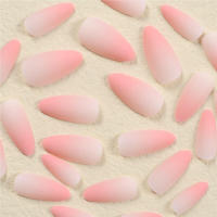 Uñas postizas rosadas francesas mate, ble y sin dividir, cómodas, para salón de uñas profesional - details 1