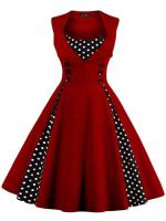 Vestido Retro Vintage de gran tamaño para mujer, Vestidos de fiesta de verano con estampado Rockabilly de los años 50 y 60, Vestidos tipo túnica, bata informal para mujer - details 5