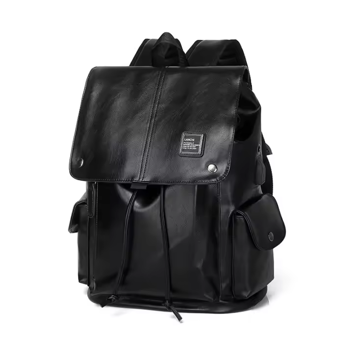 Mochila para hombre, tendencia de moda, bolso de viaje de ocio para estudiantes jóvenes, bolso escolar para computadora de PU - 1