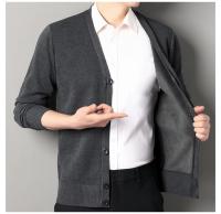 Cardigan Casual para Hombres Cuello en V Pantalón de Moda de Otoño e Invierno Tejido de Botones - details 12