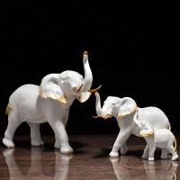 Estatuilla de esculturas de animales para decoración del hogar, elefante de la suerte, estatua de resina, adorno para manualidades, decoración de habitación, regalo de Navidad DIY - details 8