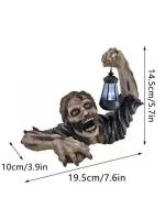 Linterna de zombie de terror de Halloween, artesanía de resina de explosión transfronteriza, decoración de atmósfera de terror de patio con tallado de lámpara - details 2