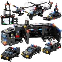 Centro Móvil de Policía SWAT Juguete de Construcción de Ciudad Estación de Policía Coche Avión - details 0