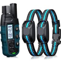Collar de entrenamiento remoto para perros, 1000M, IP67 resistente al agua, resistente a las vibraciones, entrenador de mascotas recargable, tope antiladridos para 2 perros - details 0