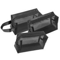 Bolsa de maquillaje negra con cremallera para mujer, organizador de maquillaje de viaje, bolsa de cosméticos de malla, bolsa de aseo de lavado, 1 unidad - details 4