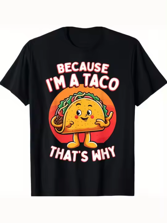Camiseta Tacos Taco Lover, regalo para papá, manga corta con cuello redondo suave y cómoda, 230g - 1