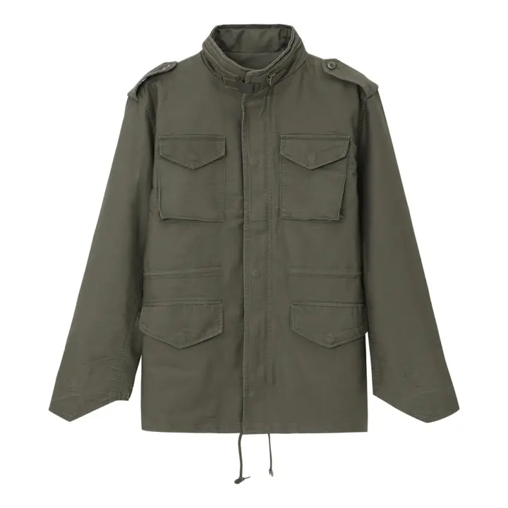 Otoño de gran tamaño vintage US Army Air Force verde oliva militar M65 chaqueta de campo sin relleno - 1