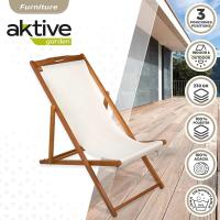 medidas 59x106x94 cm, asiento beige, respaldo reclinable, 3 posiciones, Mecedora jardín exterior, Mueble terraza - details 2