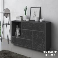 Mueble de Comedor Elegante Estilo Wind Madera Resistente Blanco/Cemento Longitud de 86x120x40cm - details 32