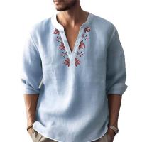 Blusa de algodón para hombre, camiseta informal de media manga con cuello Henley, talla grande, negro, blanco, gris, verde, 3xl, 2xl - details 7