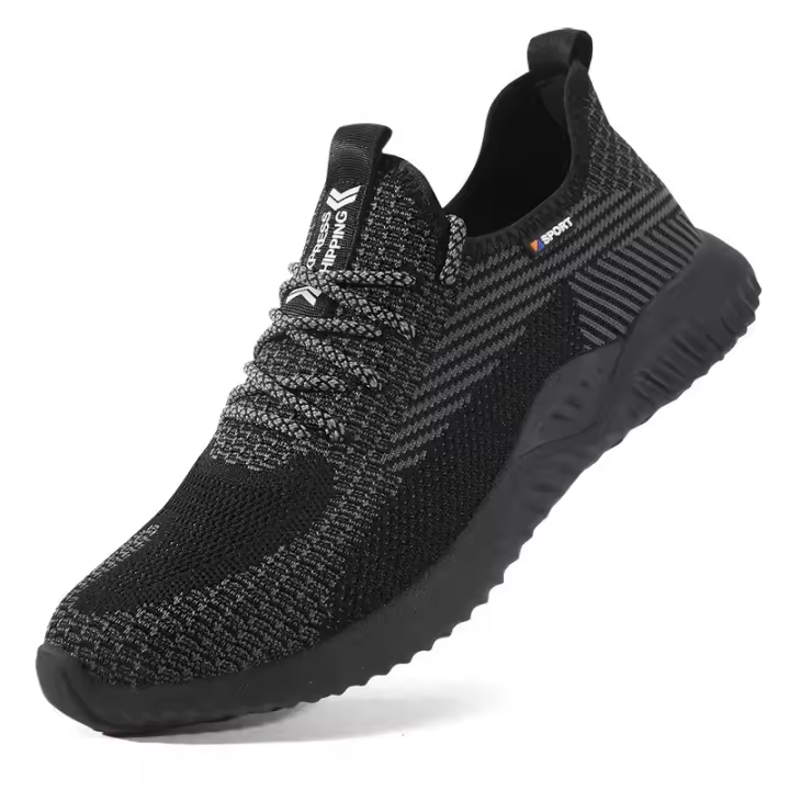 Zapatos de seguridad ligeros y transpirables para trabajo, zapatillas de suela firme con punta de acero antideslizante para hombres - 1