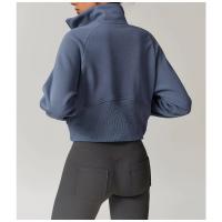 Sudadera de lana para mujer, jersey de cuello alto con media cremallera y bolsillo canguro, ropa deportiva informal suave para invierno - details 5